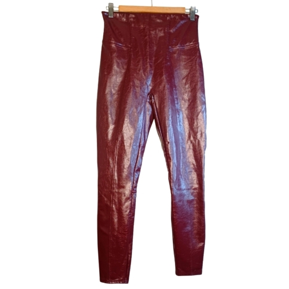 Spanx Faux Patent Leather Sz M Leggings - Picture 3 of 13